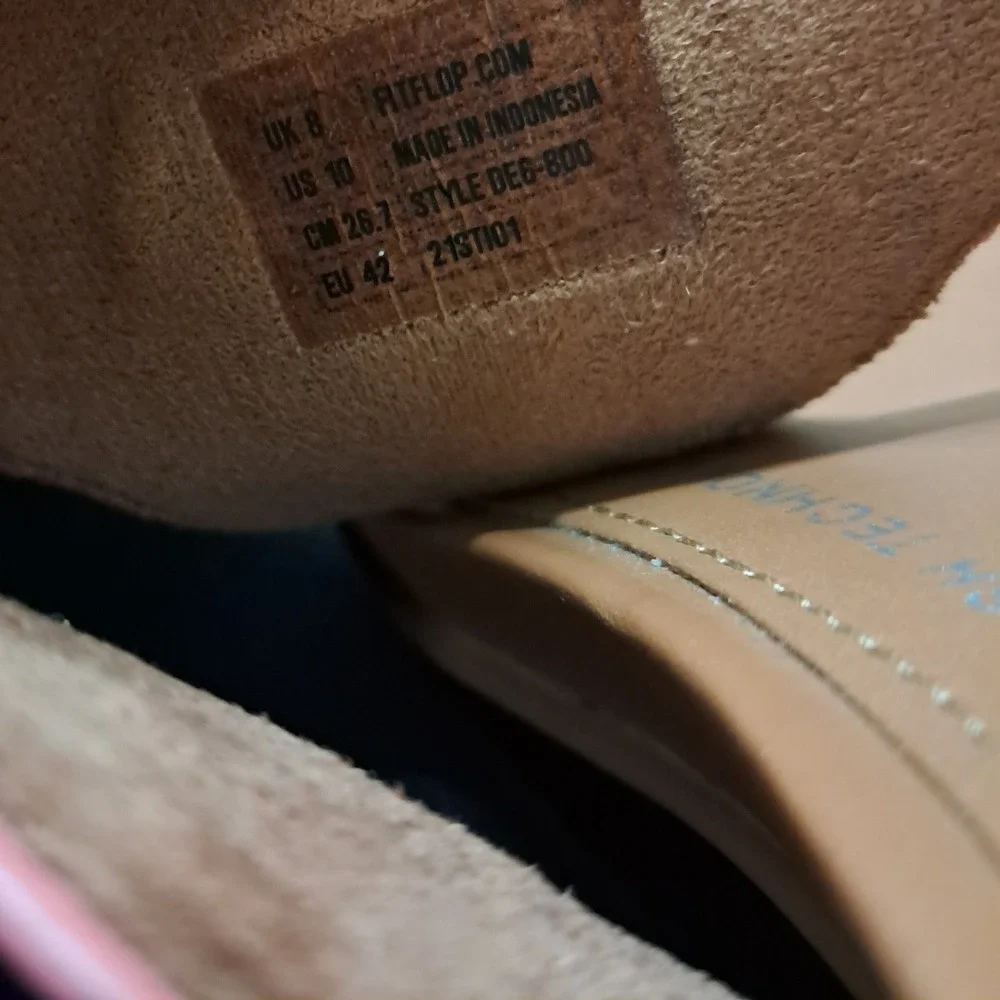 FitFlop Sandals Womens 10 Pink Gracie Buckle Leather Thong Summer Flats‎